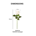 Single Stem Real Touch Moisturizing Artificial White Rose - Image 2