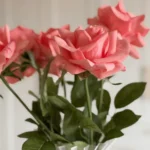 Single Stem Real Touch Moisturizing Artificial Deep Pink Rose  - Image 7