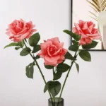 Single Stem Real Touch Moisturizing Artificial Deep Pink Rose  - Image 3