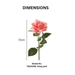 Single Stem Real Touch Moisturizing Artificial Deep Pink Rose  - Image 2