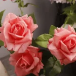 Single Stem Real Touch Moisturizing Artificial Deep Pink Rose  - Image 4