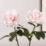 Single Stem Real Touch Moisturizing Artificial Light Pink Rose  - Image 5