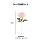 Single Stem Real Touch Moisturizing Artificial Light Pink Rose  - Image 2