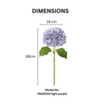 Single Stem 3D Printed Hydrangea Flower Light Purple  - Image 2