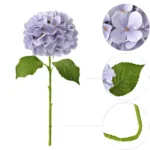 Single Stem 3D Printed Hydrangea Flower Light Purple  - Image 3