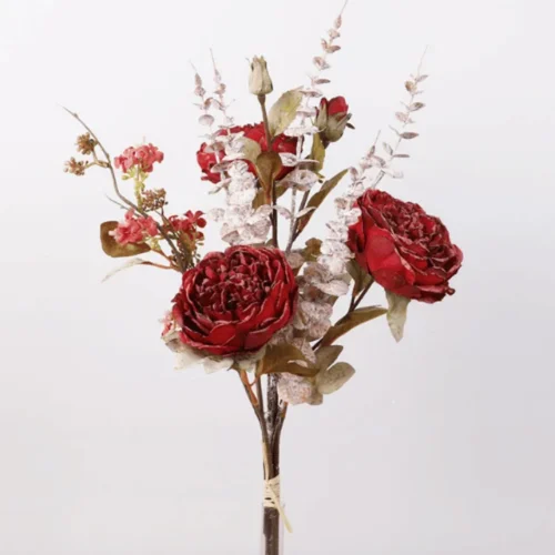 Wine Red Artificial Peony Bouquet 