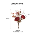 Wine Red Artificial Peony Bouquet  - Image 2