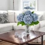 Single Stem 3D Printed Hydrangea Flower Rich Blue  - Image 8