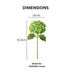 Single Stem Real Touch Hydrangea Flower Green - Image 2