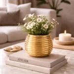 Ribbed Luxe Ceramic Vase - Image 4