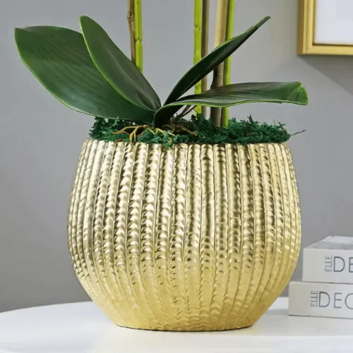 Ribbed Elite Ceramic Bowl Vase