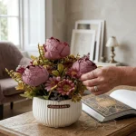 Artificial Peony Potted Arrangement - Image 8