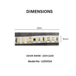 TAITA 10M LED Strip Light in warm white 3000K LED001A - Image 6