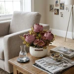 Artificial Peony Potted Arrangement
