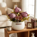 Artificial Peony Potted Arrangement - Image 6