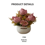 Artificial Peony Potted Arrangement - Image 5