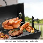 Charcoal BBQ Grill Trolley with Manual Rotisserie  - Image 11