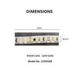 TAITA Premium 10M LED Strip Light in 4000K Cool White LED002B - Image 5