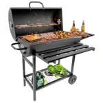 Charcoal BBQ Grill Trolley with Manual Rotisserie  - Image 8