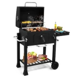 Premium Charcoal BBQ Grill with Warming Rack and Side Table - Image 3