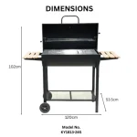 Large Outdoor Charcoal BBQ Grill with Lid - Image 2