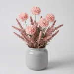 Artificial Craspedia & Heather Pot