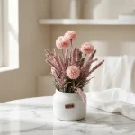 Artificial Craspedia & Heather Pot - Image 8