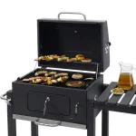 Premium Charcoal BBQ Grill with Warming Rack and Side Table - Image 6