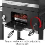 Premium Charcoal BBQ Grill with Warming Rack and Side Table - Image 7