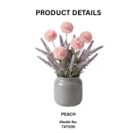 Artificial Craspedia & Heather Pot - Image 7