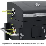 Premium Charcoal BBQ Grill with Warming Rack and Side Table - Image 8