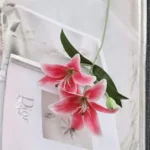 Artificial Lily Flower Stem Deep Pink  - Image 4