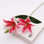 Artificial Lily Flower Stem Deep Pink 