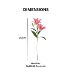 Artificial Lily Flower Stem Deep Pink  - Image 2