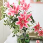 Artificial Lily Flower Stem Deep Pink  - Image 5
