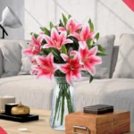 Artificial Lily Flower Stem Deep Pink  - Image 6