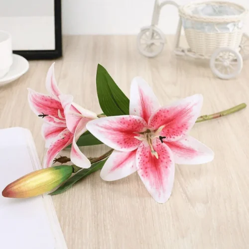 Artificial Lily Flower Stem Light Pink 
