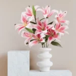 Artificial Lily Flower Stem Light Pink  - Image 4