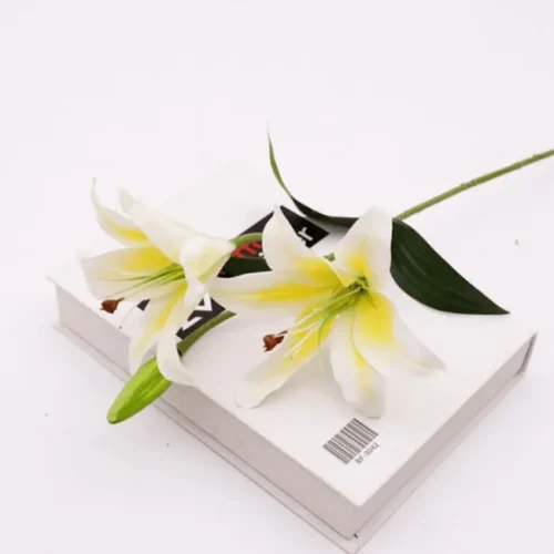 Artificial Lily Flower Stem Yellow 