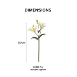 Artificial Lily Flower Stem Yellow  - Image 2