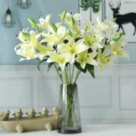 Artificial Lily Flower Stem Yellow  - Image 4