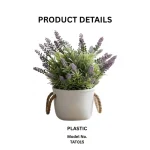 Artificial Lavender Potted Arrangement Rustic Storage Pot - Image 2