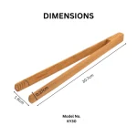 Wooden Handle BBQ Tongs - Image 2