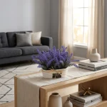 Artificial Lavender Potted Arrangement in a Classic Planter  - Image 3