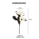 Premium Real Touch Artificial Foam Magnolia Flower Stem  - Image 22