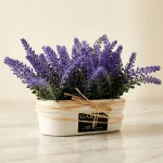 Artificial Lavender Potted Arrangement in a Classic Planter  - Image 5
