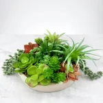 Artificial Mixed Succulent Bowl Arrangement - Image 6