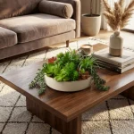 Artificial Mixed Succulent Bowl Arrangement - Image 5