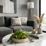 Artificial Mixed Succulent Bowl Arrangement - Image 3