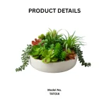 Artificial Mixed Succulent Bowl Arrangement - Image 2